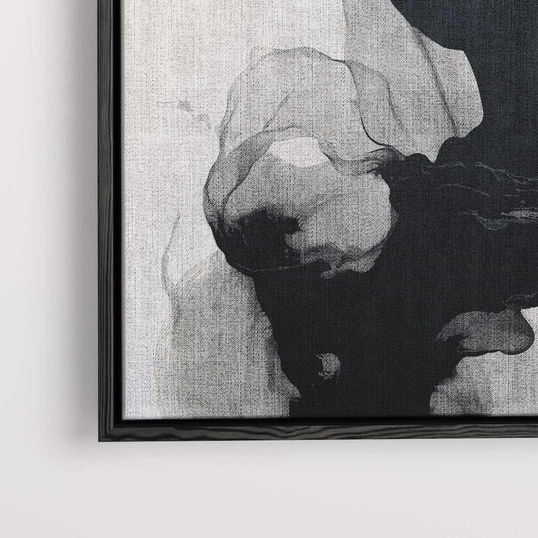Golvende Zwart-Witte Abstractie – dibond kunstwerk als wanddecoratie