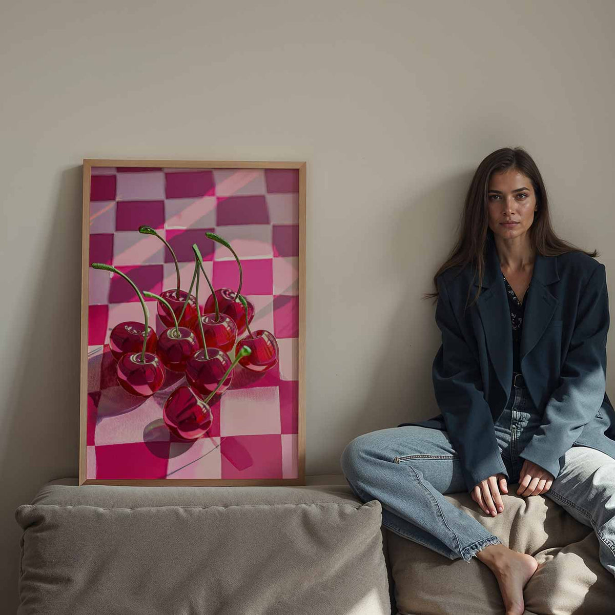 Sensationele Kersen Pop Art – staande keuken wanddecoratie van WallArtistic
