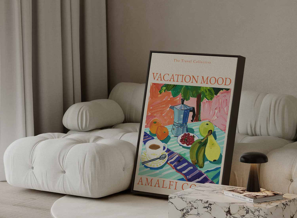 Vakantiestemming aan de Amalfikust – dibond kunstwerk als wanddecoratie