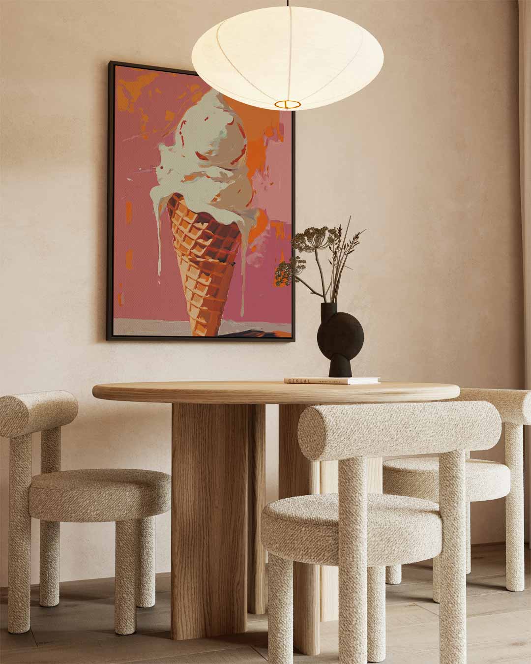 Smeltend IJsje Kunstwerk – canvas wanddecoratie in portret formaat
