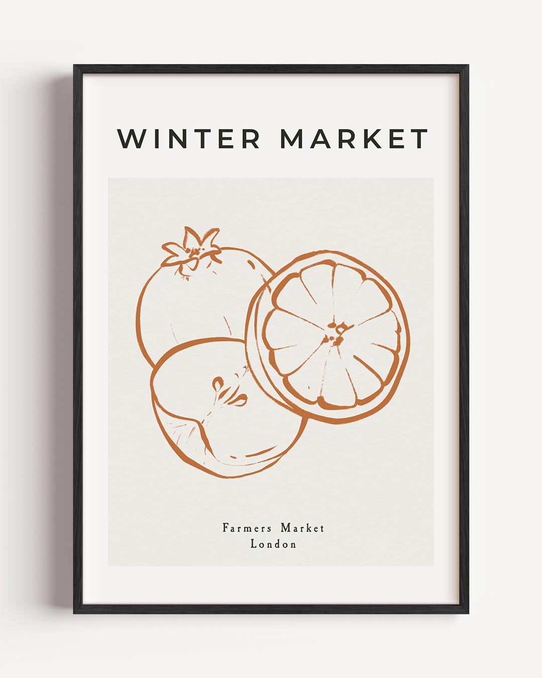 Winter Market Kunstposter – keuken portret poster als wanddecoratie
