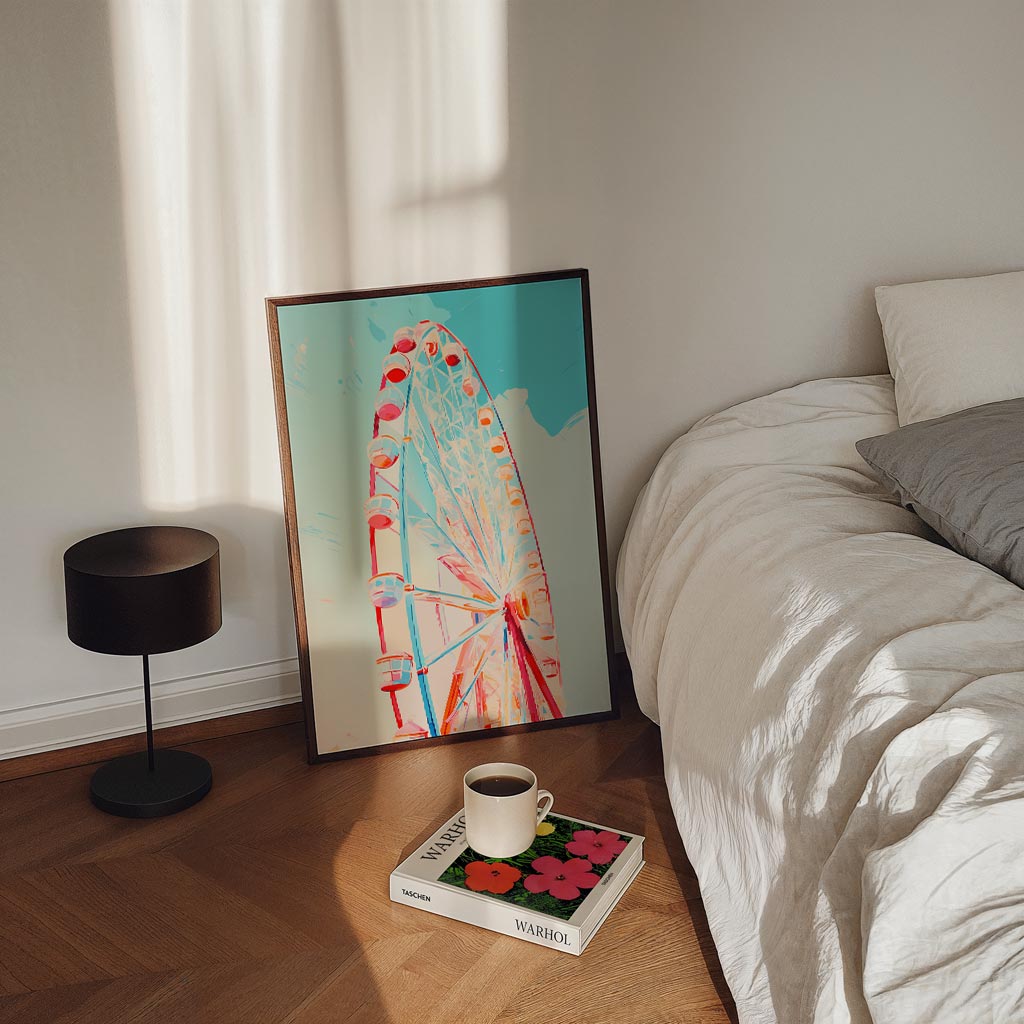 Dromerige Reuzenrad Kunstposter – staande Popart wanddecoratie van WallArtistic