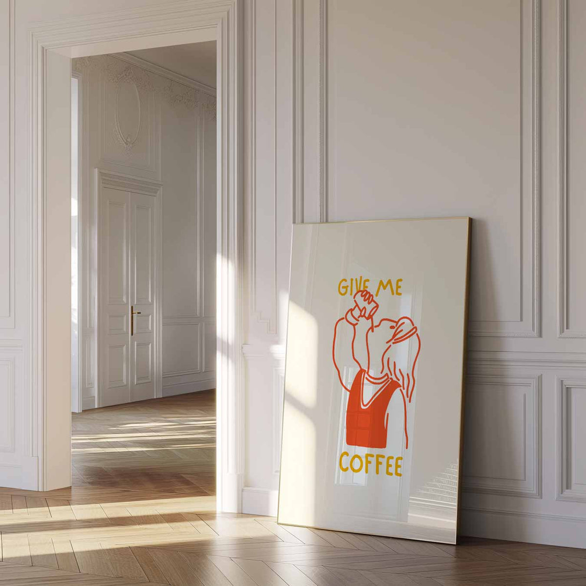 Cafeïne Vibes – zomer poster als frisse staande wanddecoratie
