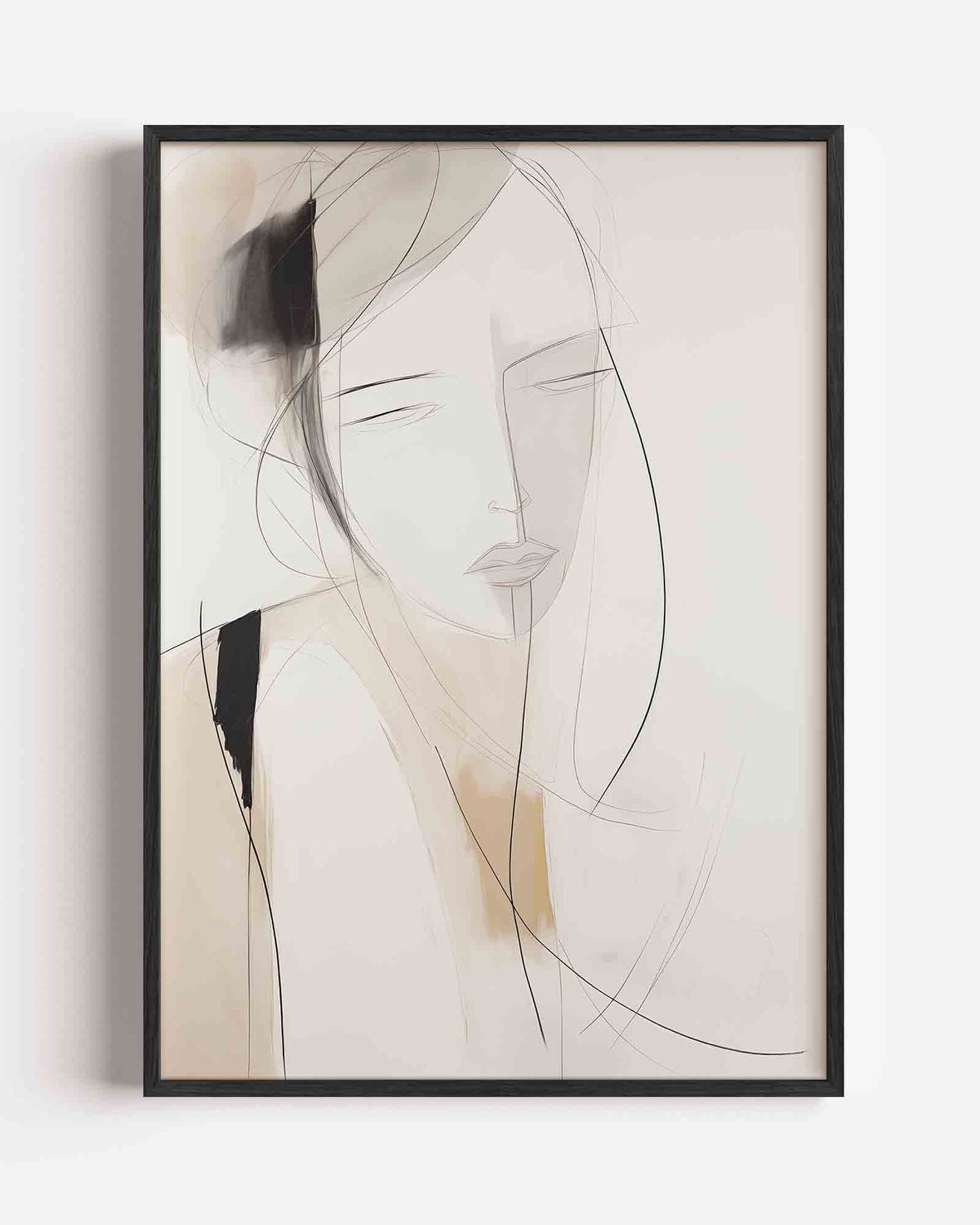 Minimalistisch portret – zacht abstracte portret poster als wanddecoratie