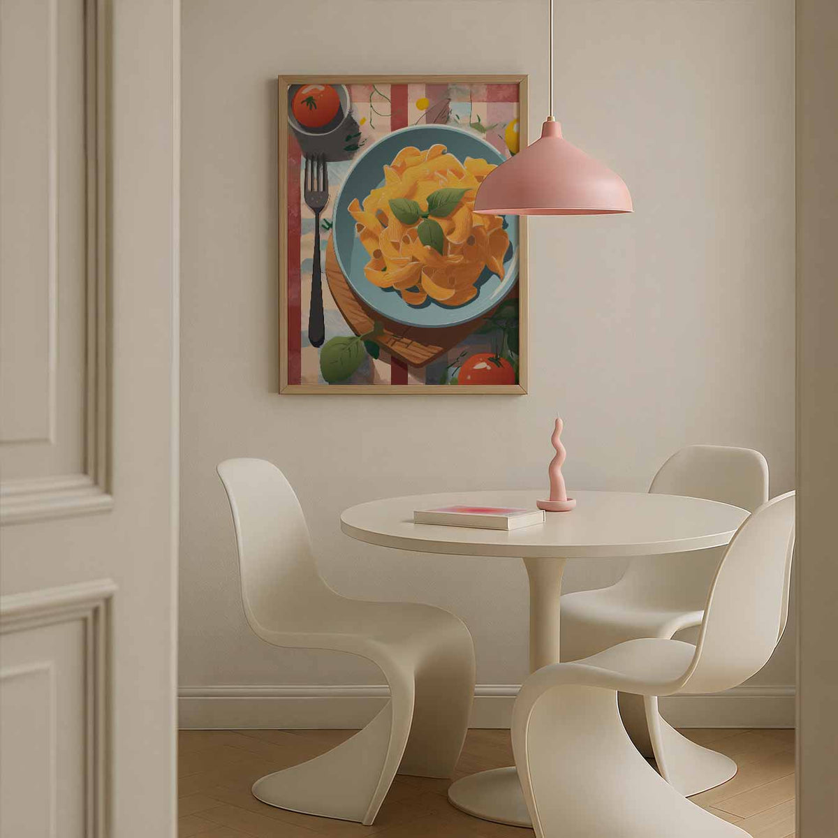 Vrolijke Italiaanse Pasta – culinaire wandkunst als portret poster