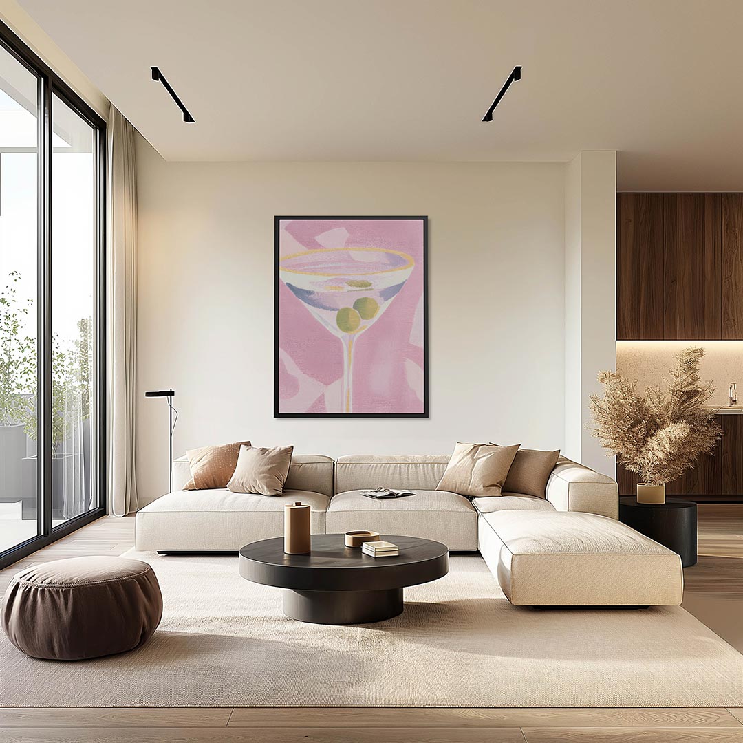 Cocktail met olijven – staand wanddecoratie kunstwerk