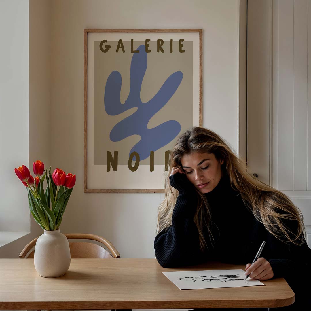 Abstracte – staande muurposter met tekst en typografie