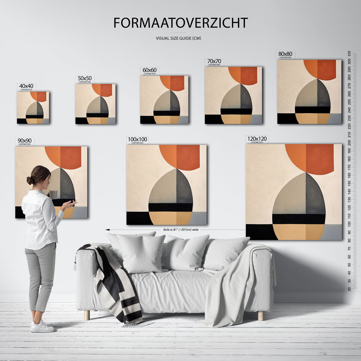 Abstracte vormen – vierkante muurposter met abstracte vormen