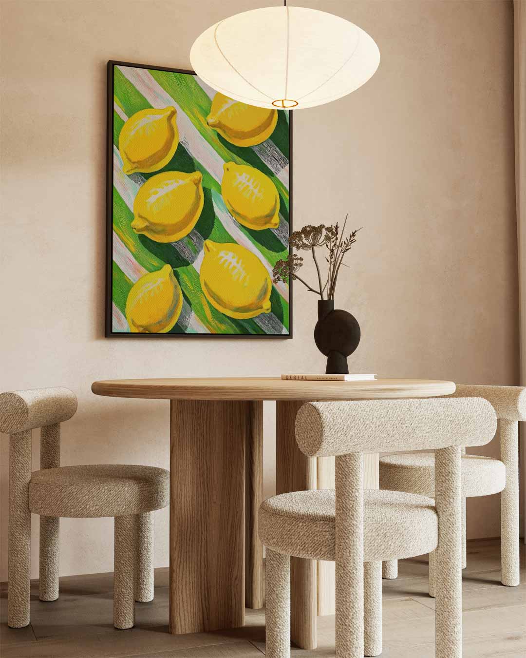 Citroenen op een zonnige dag – canvas wanddecoratie in portret formaat