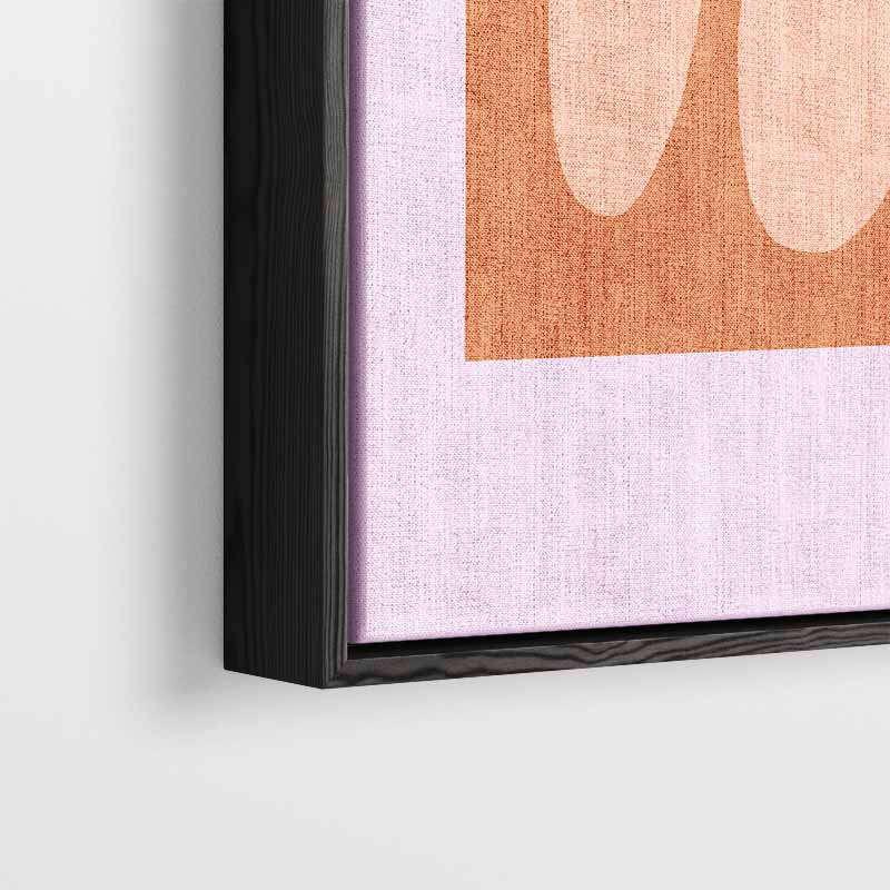 Zachte Abstractie in Perzikkleur – dibond wanddecoratie in staand formaat