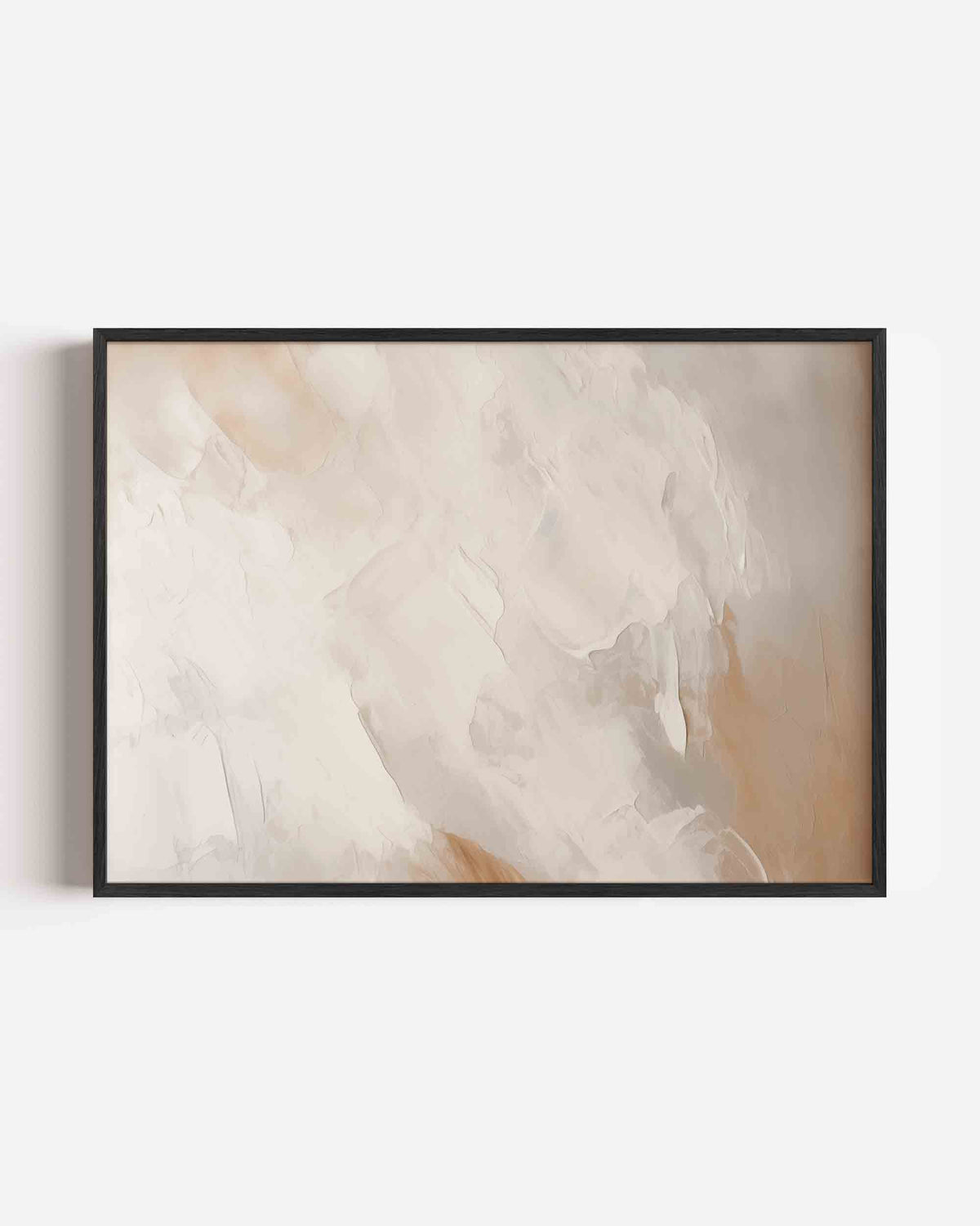 Abstracte beige en witte – kleurrijke abstracte landscape poster als wanddecoratie