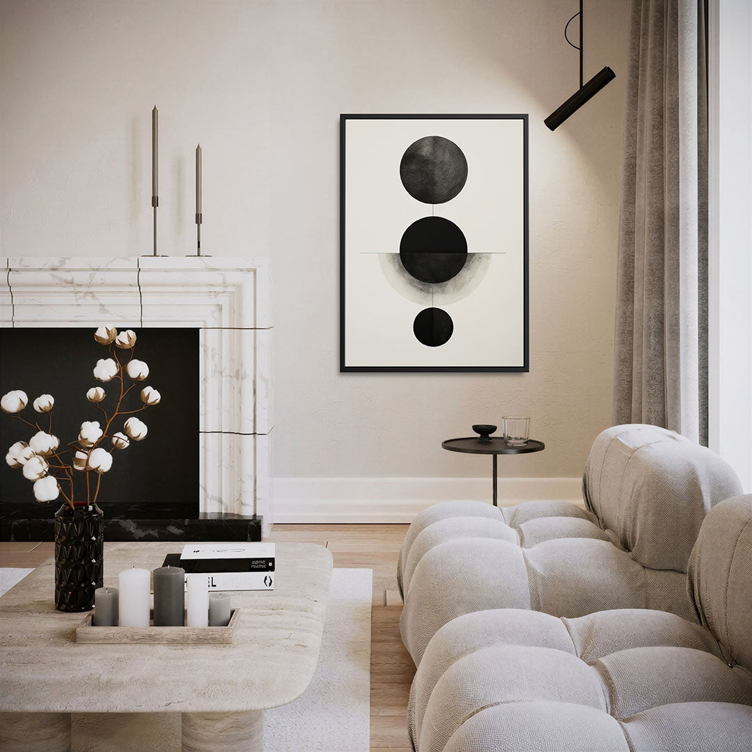 Geometrische cirkelcompositie – moderne staande wandkunst