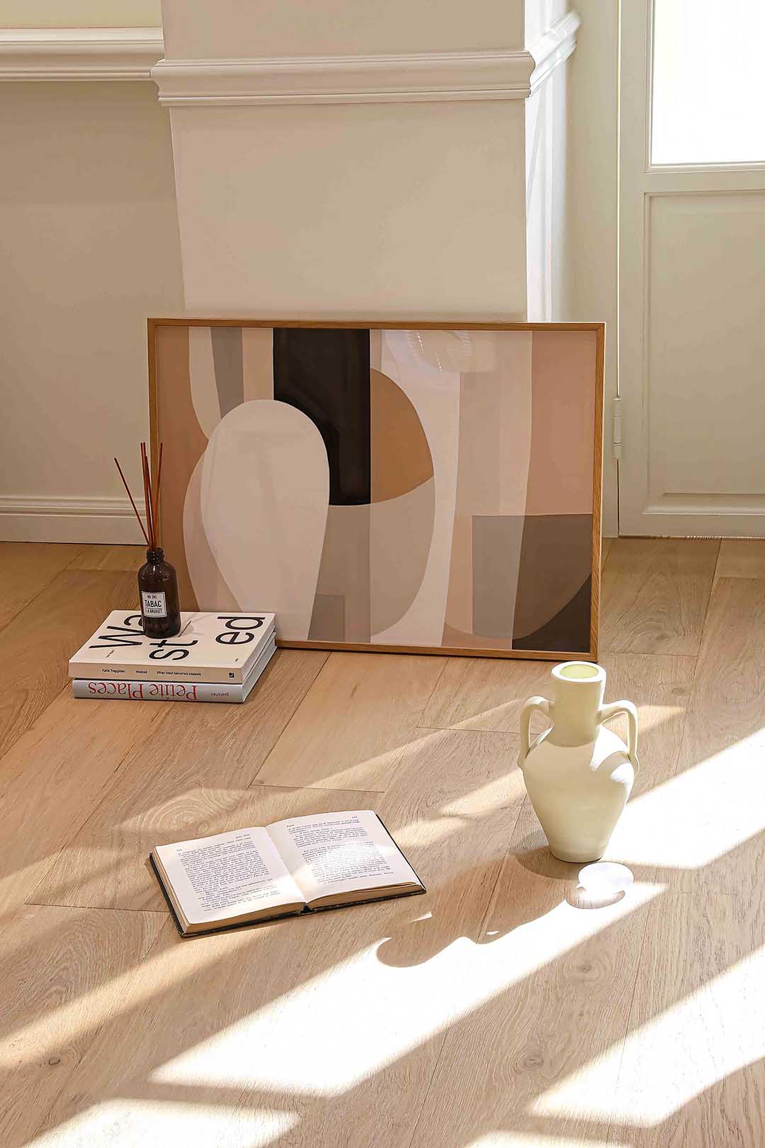 Abstracte vormen – liggende kleurrijke abstracte wanddecoratie van WallArtistic