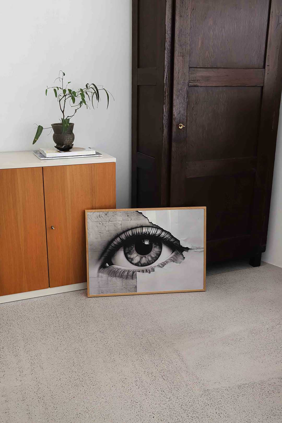 Oog in zwart wit – hedendaagse illustratie als liggende poster