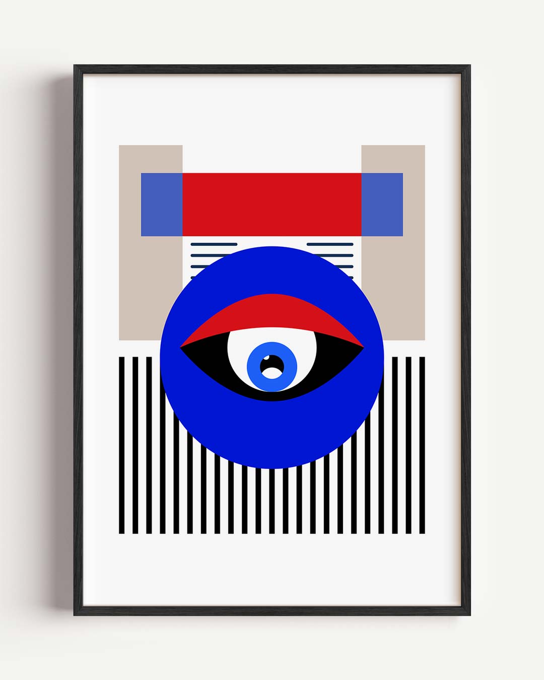 Modern Geometrisch Oog – dieren portret poster als wanddecoratie