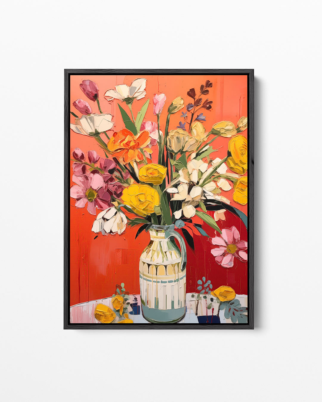 Bloemrijke compositie – staand wanddecoratie kunstwerk