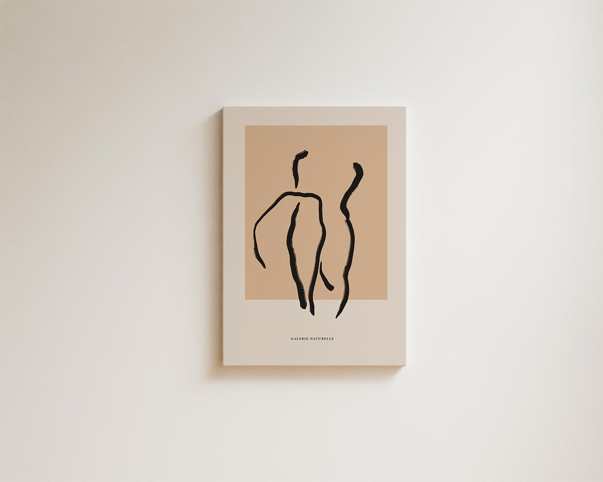 Abstracte Lichaamsvormen – kunstwerk met zwarte baklijst