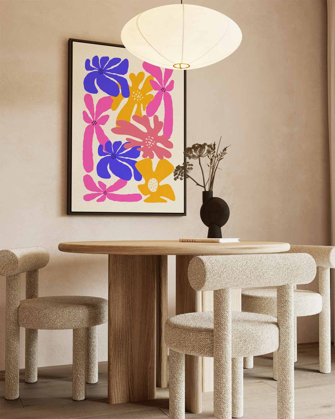 Bloemenexplosie Canvas – staande wandkunst voor woonkamer of interieur