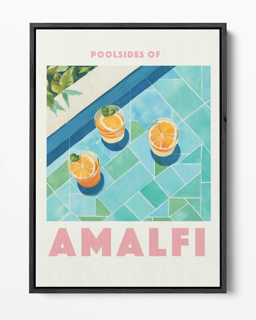 Poolside Genieten in Amalfi – portret kunstwerk als wanddecoratie