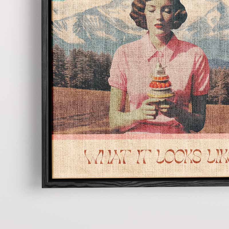 Surrealistische Dame met IJs – modern portret kunstwerk van WallArtistic