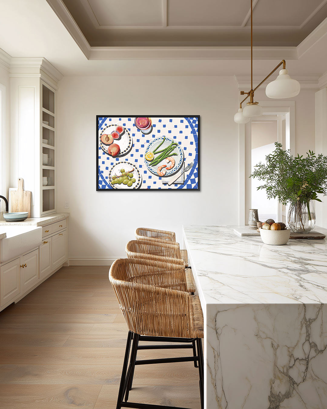 Eettafel compositie – Keuken kunstwerk – liggende wanddecoratie