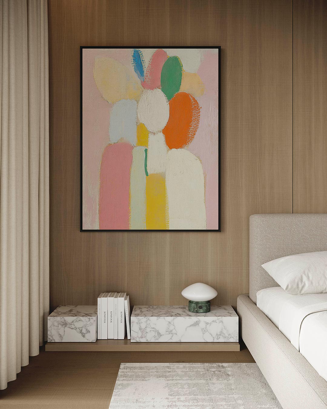 Kleurrijke vormen – staand wanddecoratie kunstwerk