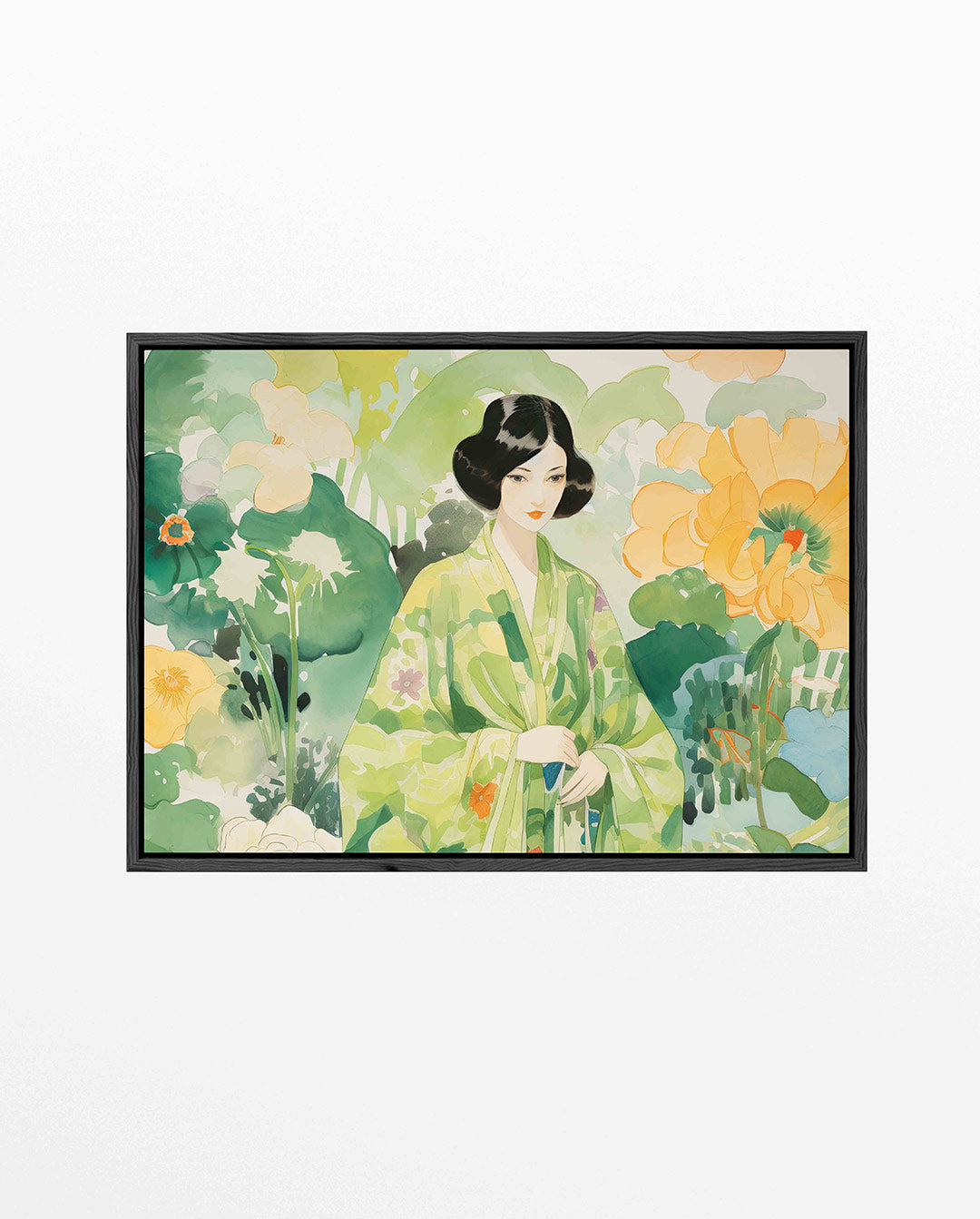 Vrouw in bloemen – liggend keuken kunstwerk