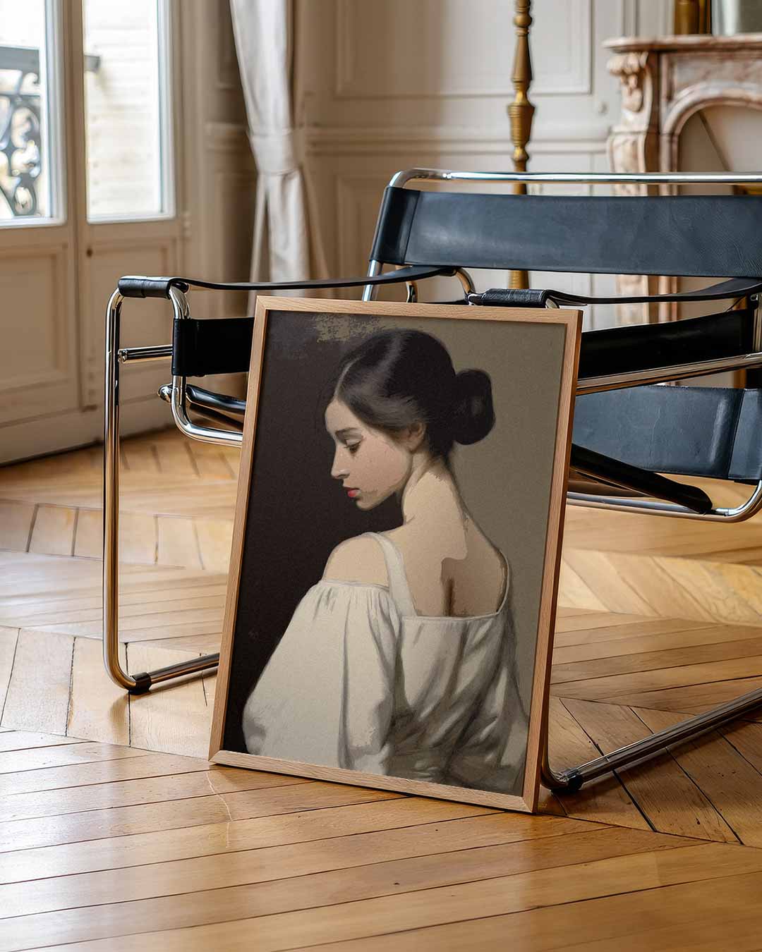 Elegante Vrouwelijke Silhouet – staande muurposter voor Pasen