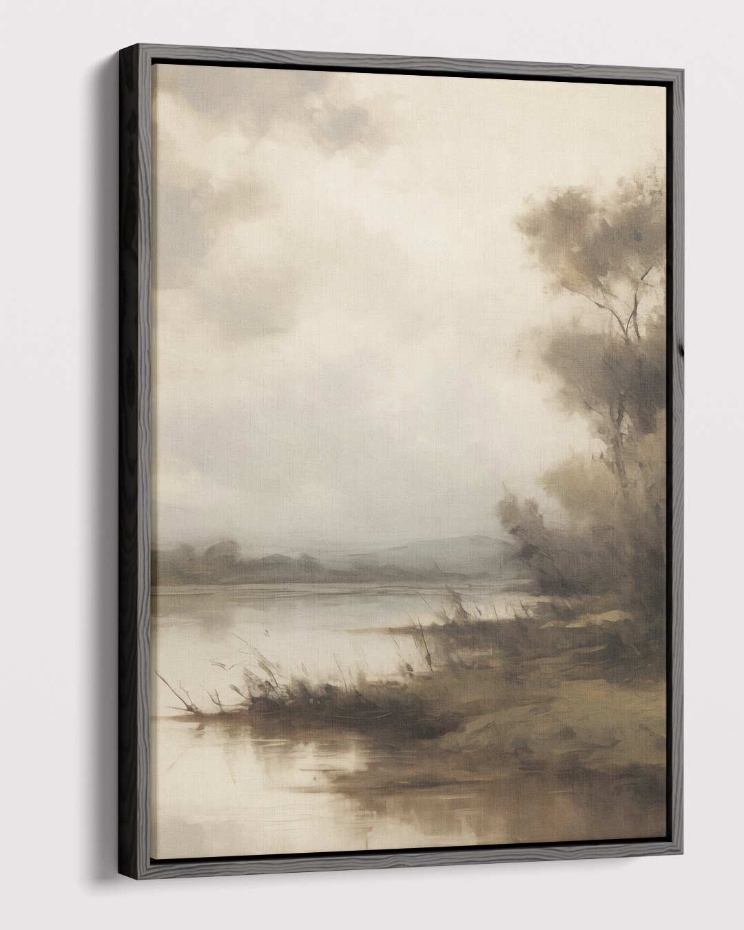 Rustieke Rivieroever – canvas wanddecoratie in portret formaat