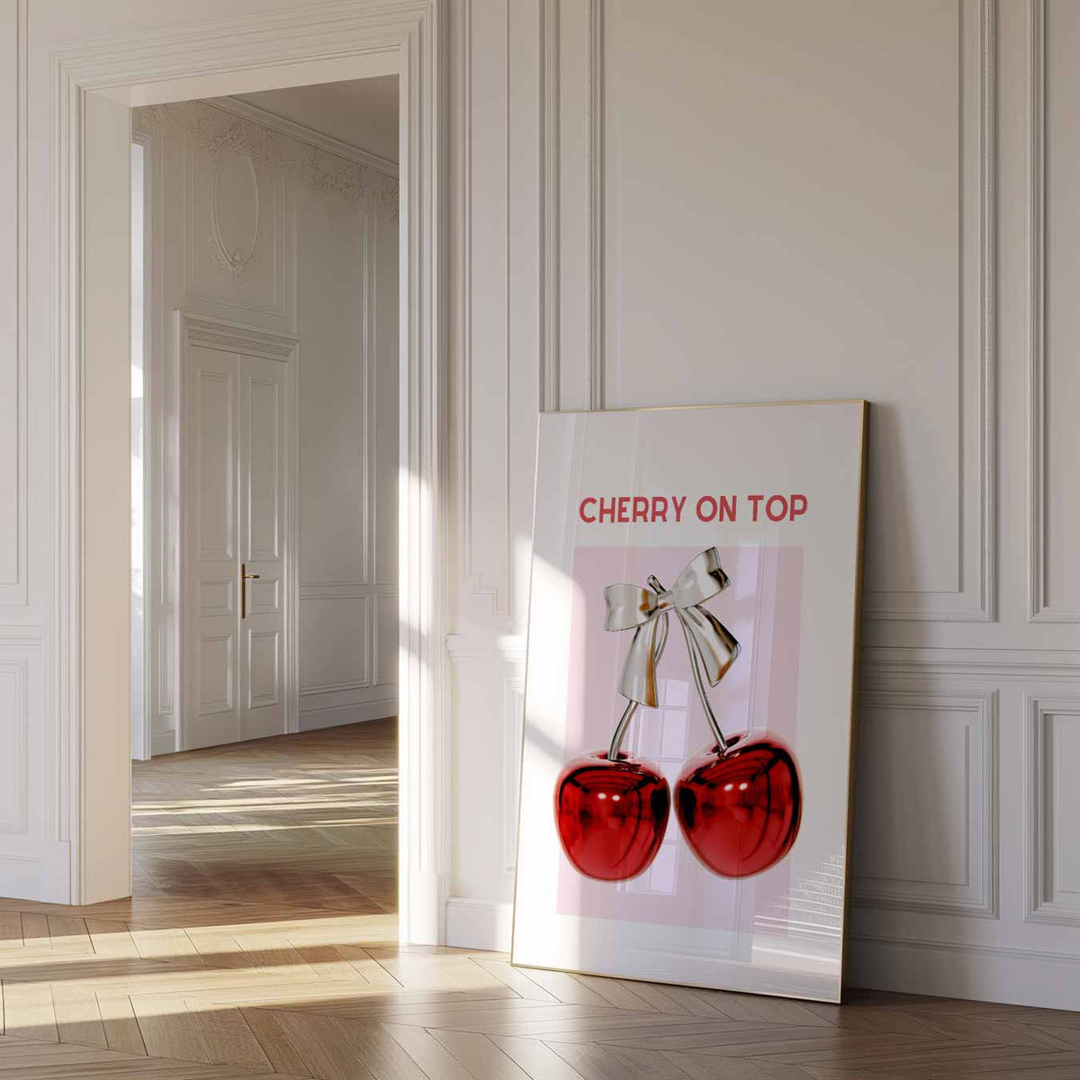 Cherry on Top – zomer poster als frisse staande wanddecoratie