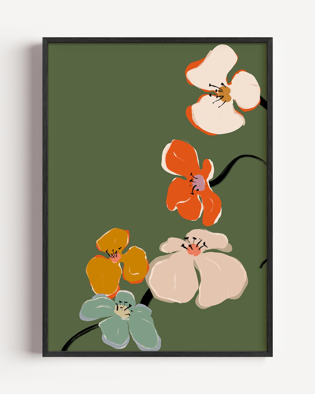 Bloemige Droom – bloemen portret poster als wanddecoratie