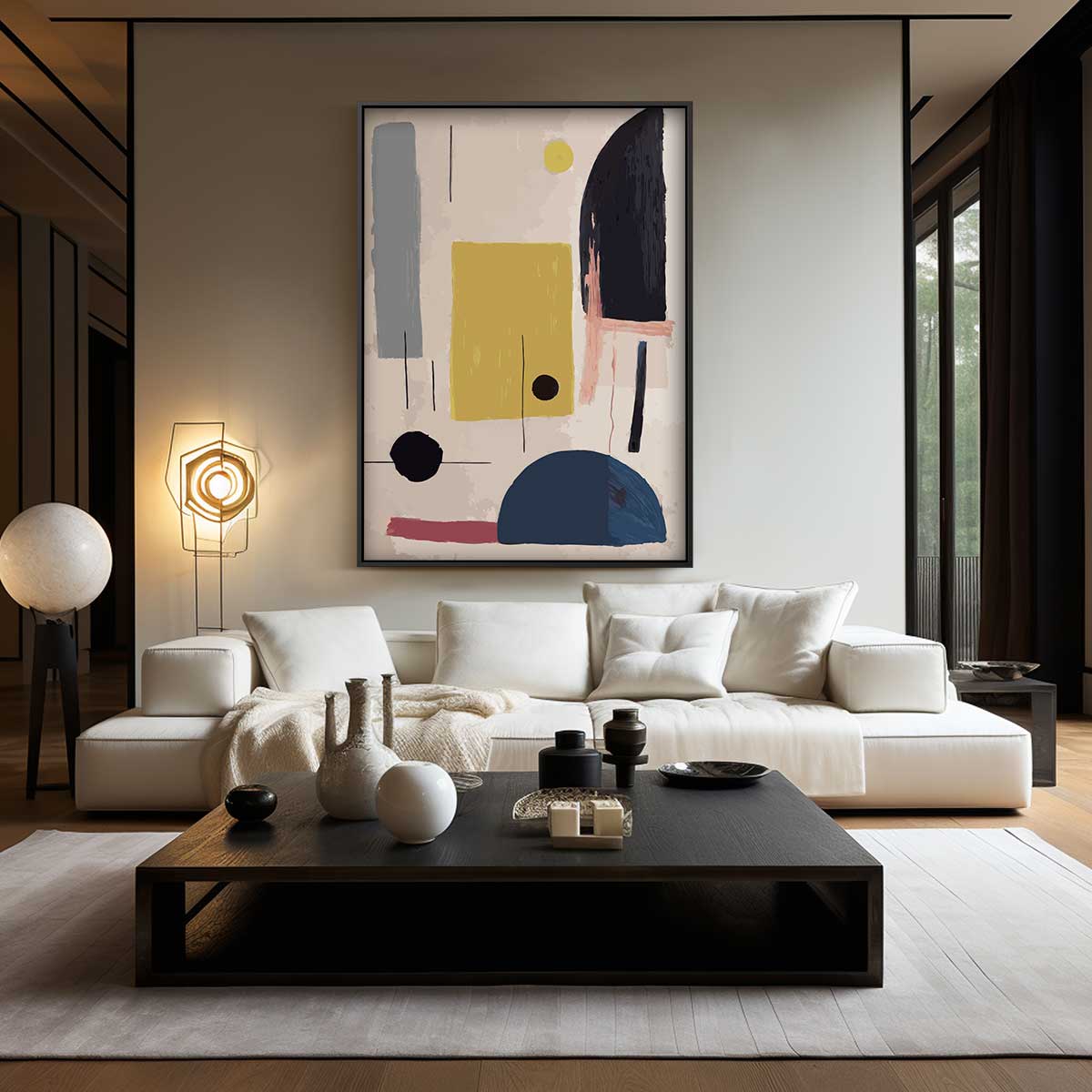Kleurrijke Abstracte Compositie – modern portret kunstwerk van WallArtistic