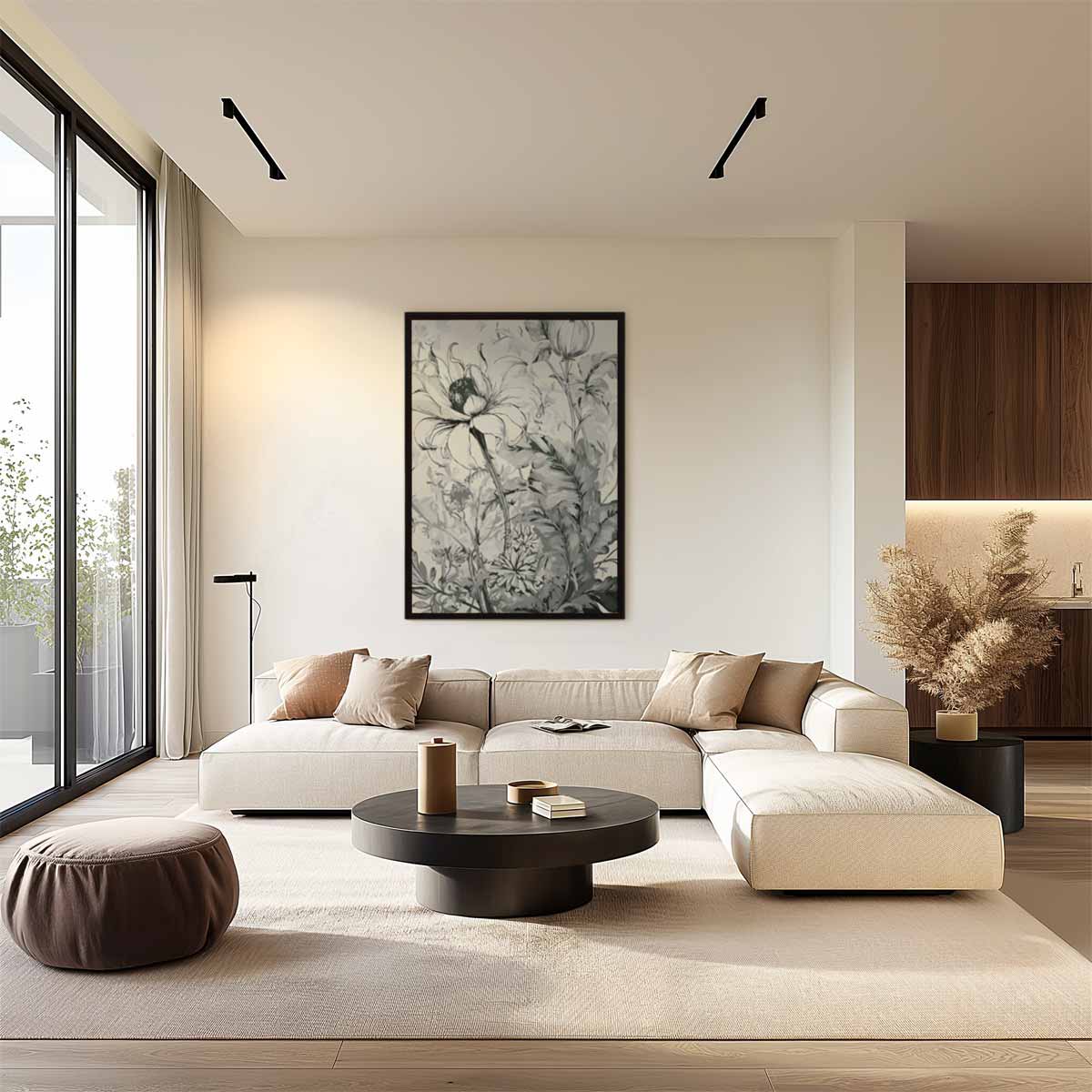Botanische Bloemenpracht – staand kunstwerk voor modern interieur