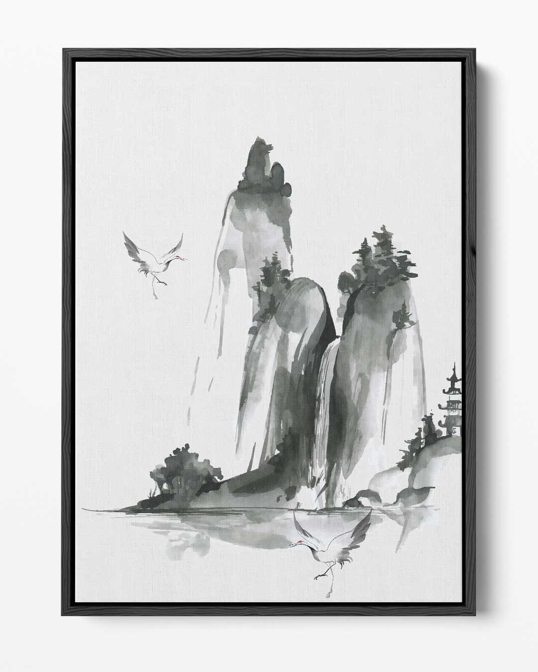 Monochrome Berglandschap – portret kunstwerk als wanddecoratie