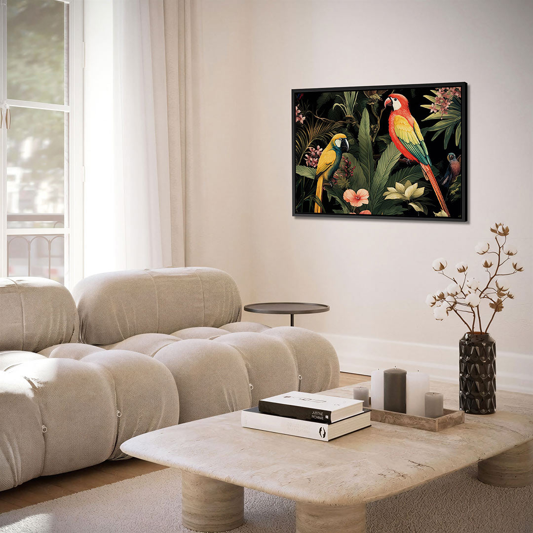 Tropische vogels – alternatieve weergave van het kunstwerk