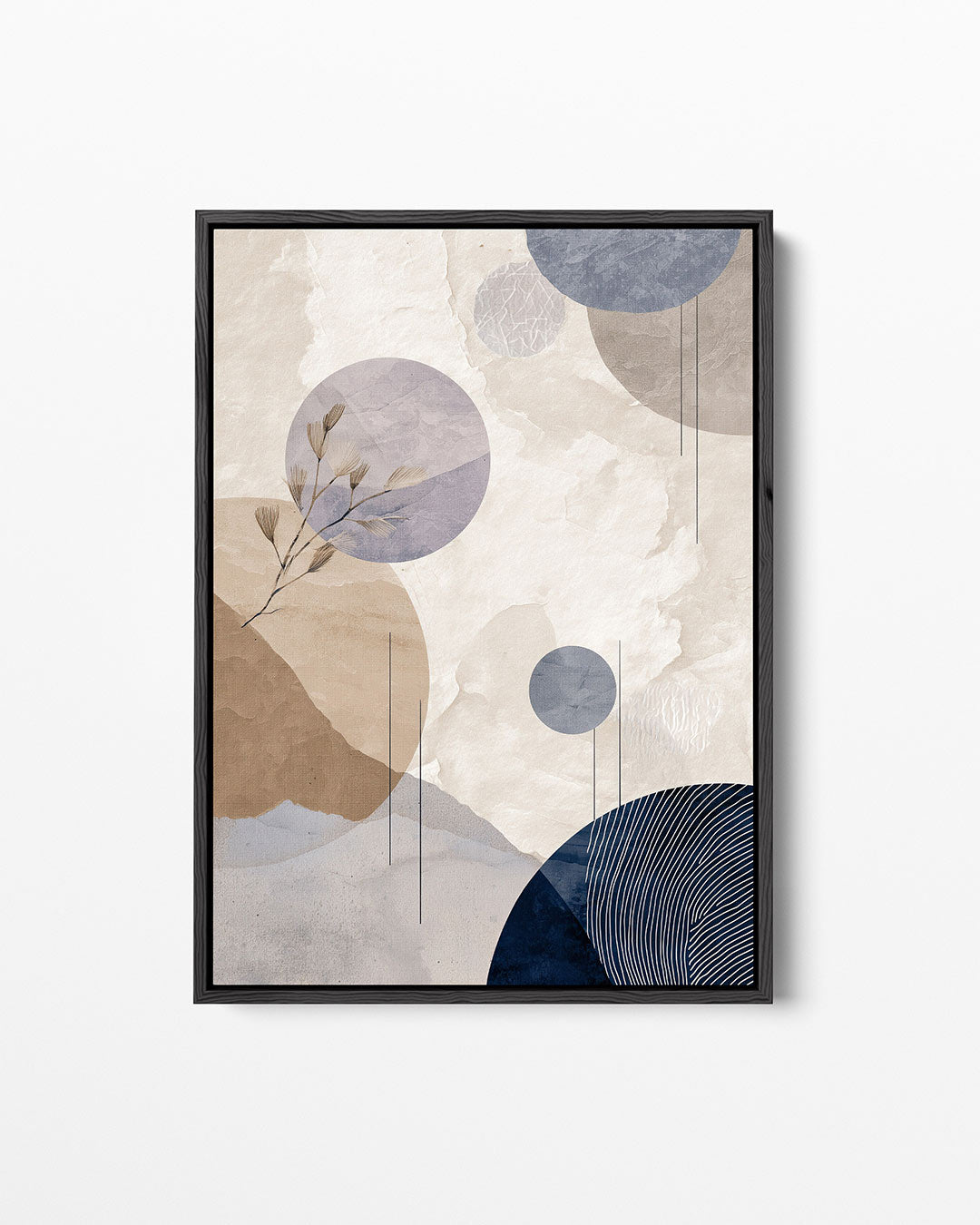 Cirkel en lijn compositie – staand wanddecoratie kunstwerk