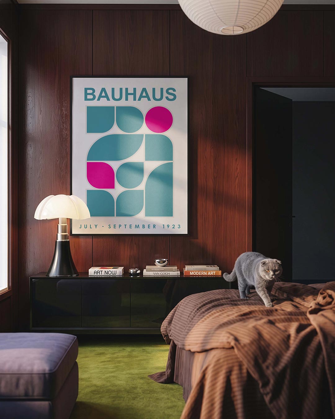 Vormen en kleurvlakken – geometrische Bauhaus poster in staand formaat