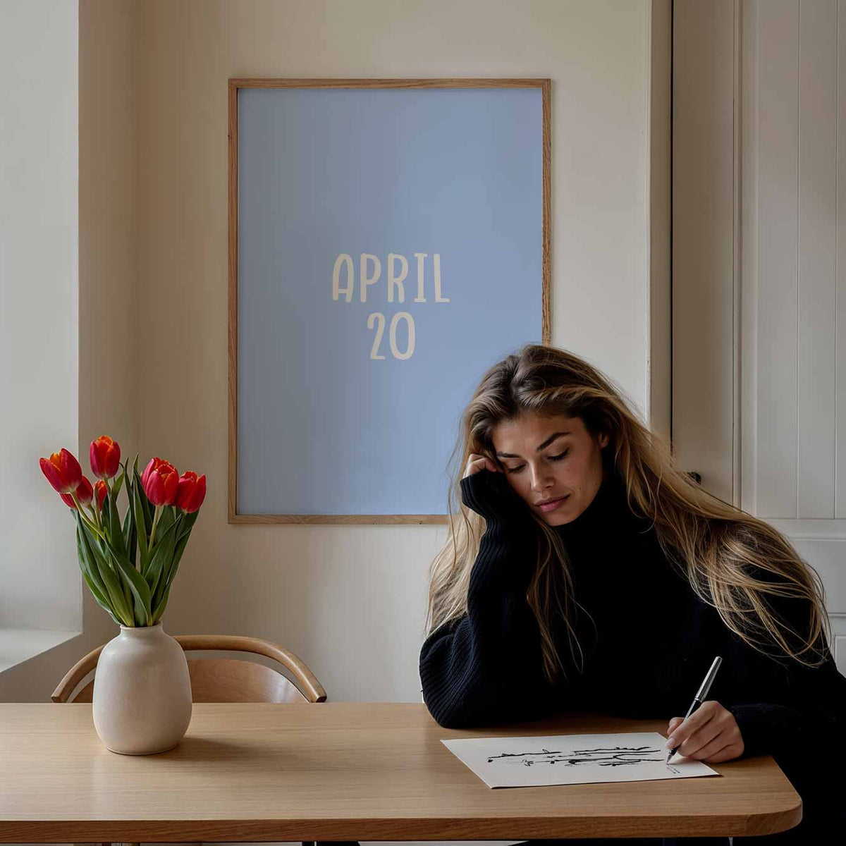 Zachte April Inspiratieposter – paasposter in staand formaat