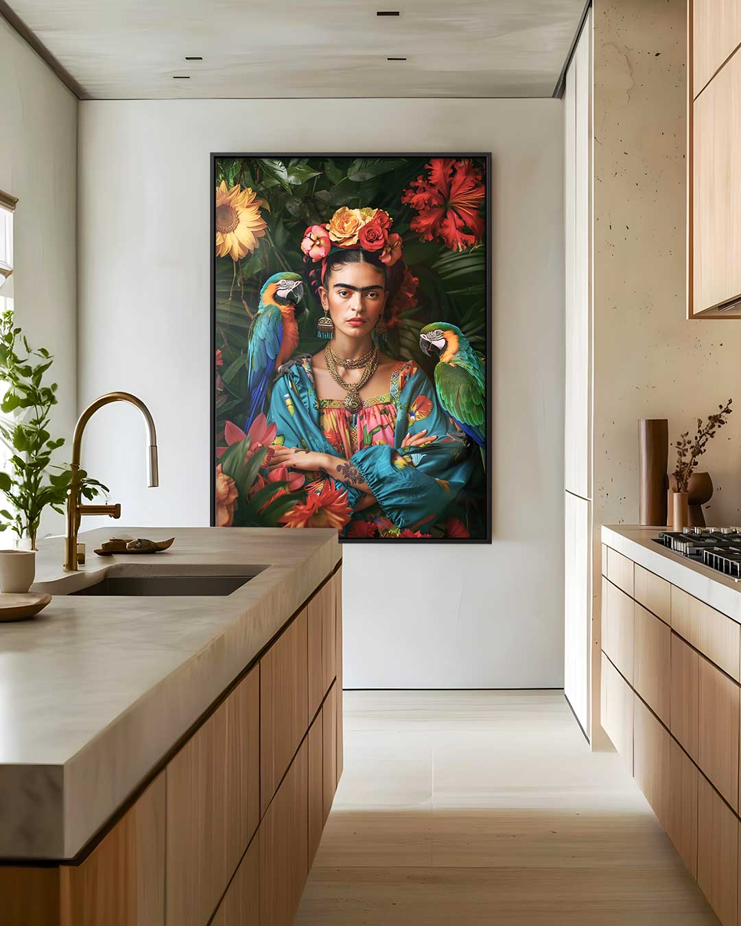 Tropische Vibes Portret – staande wandkunst voor woonkamer of interieur