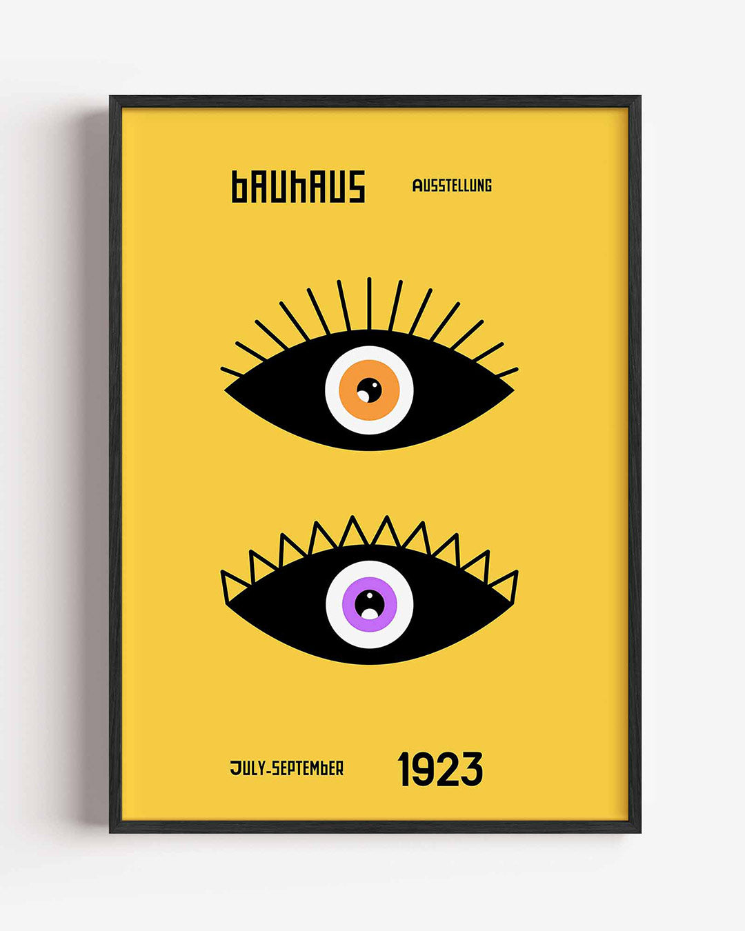 Oogvormen en kleur – staande Bauhaus poster als wanddecoratie