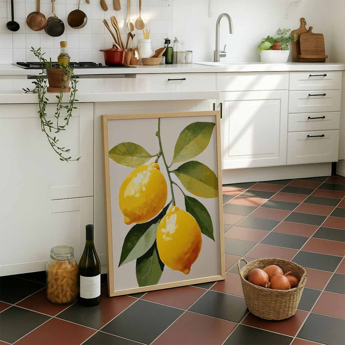 Verfrissende Citrus Kunstposter – staande muurposter voor keuken of eethoek