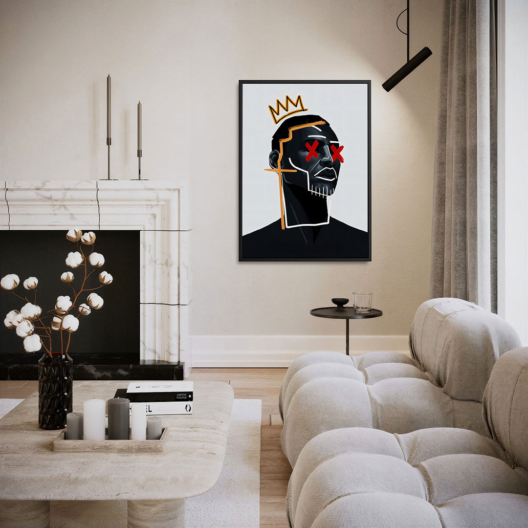 Grafische portret illustratie – moderne staande wandkunst