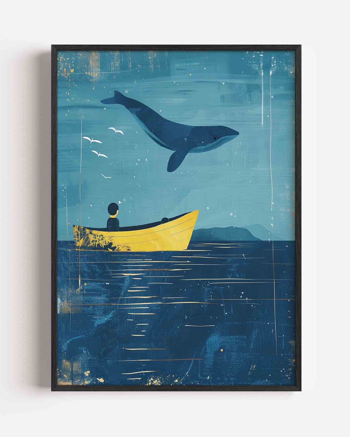 Walvis en boot – kids portret poster als wanddecoratie
