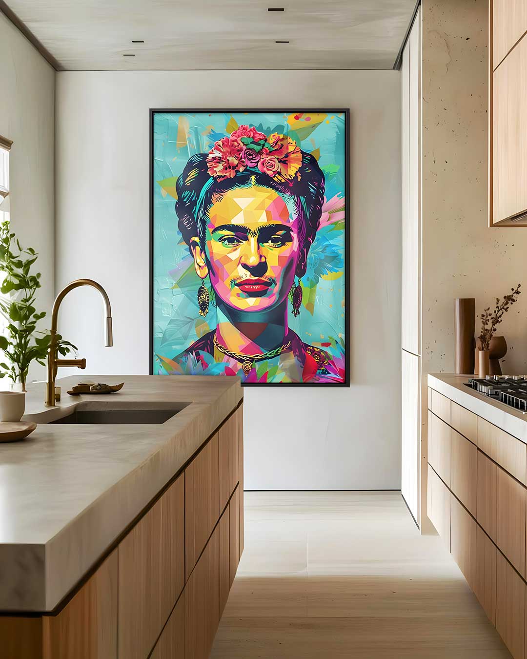 Kleurrijk Portret Kunstwerk – modern portret kunstwerk van WallArtistic