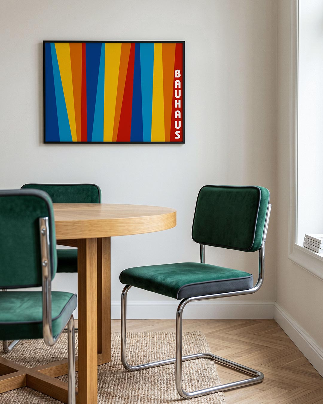 Vorm en kleur – liggende Bauhaus poster voor aan de muur