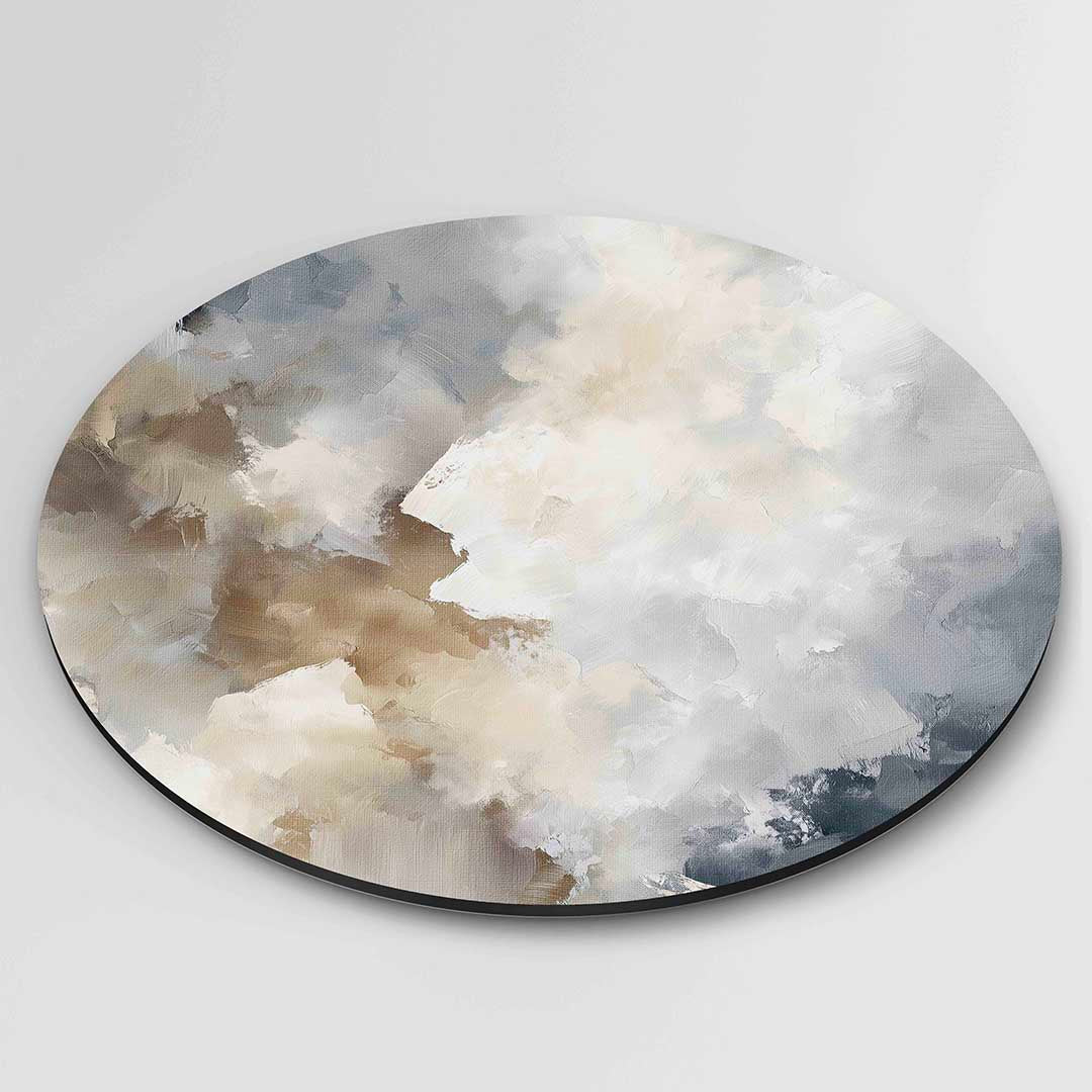 Abstracte wolken – portret wandkunst als muurcirkel van WallArtistic