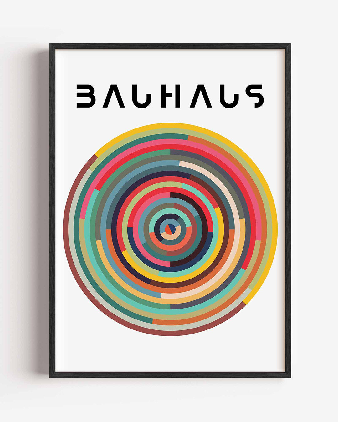 Cirkelvormen en kleur – staande Bauhaus poster als wanddecoratie