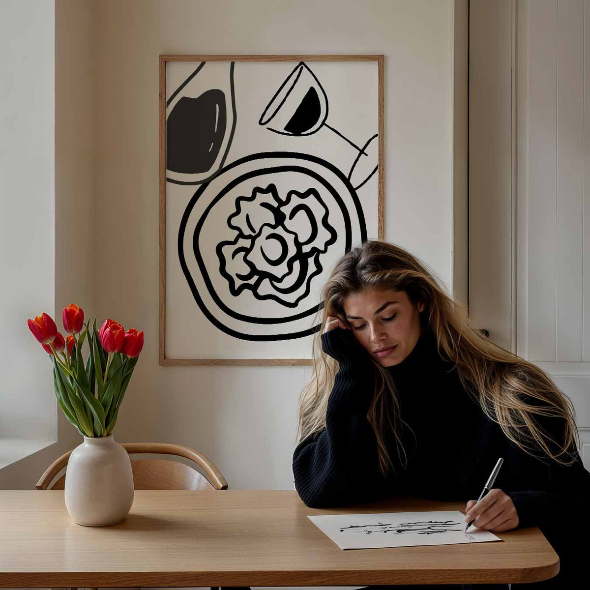 Moderne Culinaire Kunstposter – keuken poster als sfeervolle staande wanddecoratie