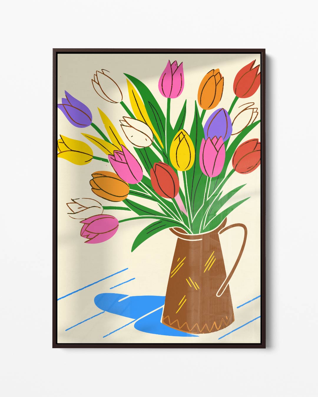 Bloemenpracht in de Eenvoud – portret kunstwerk als wanddecoratie