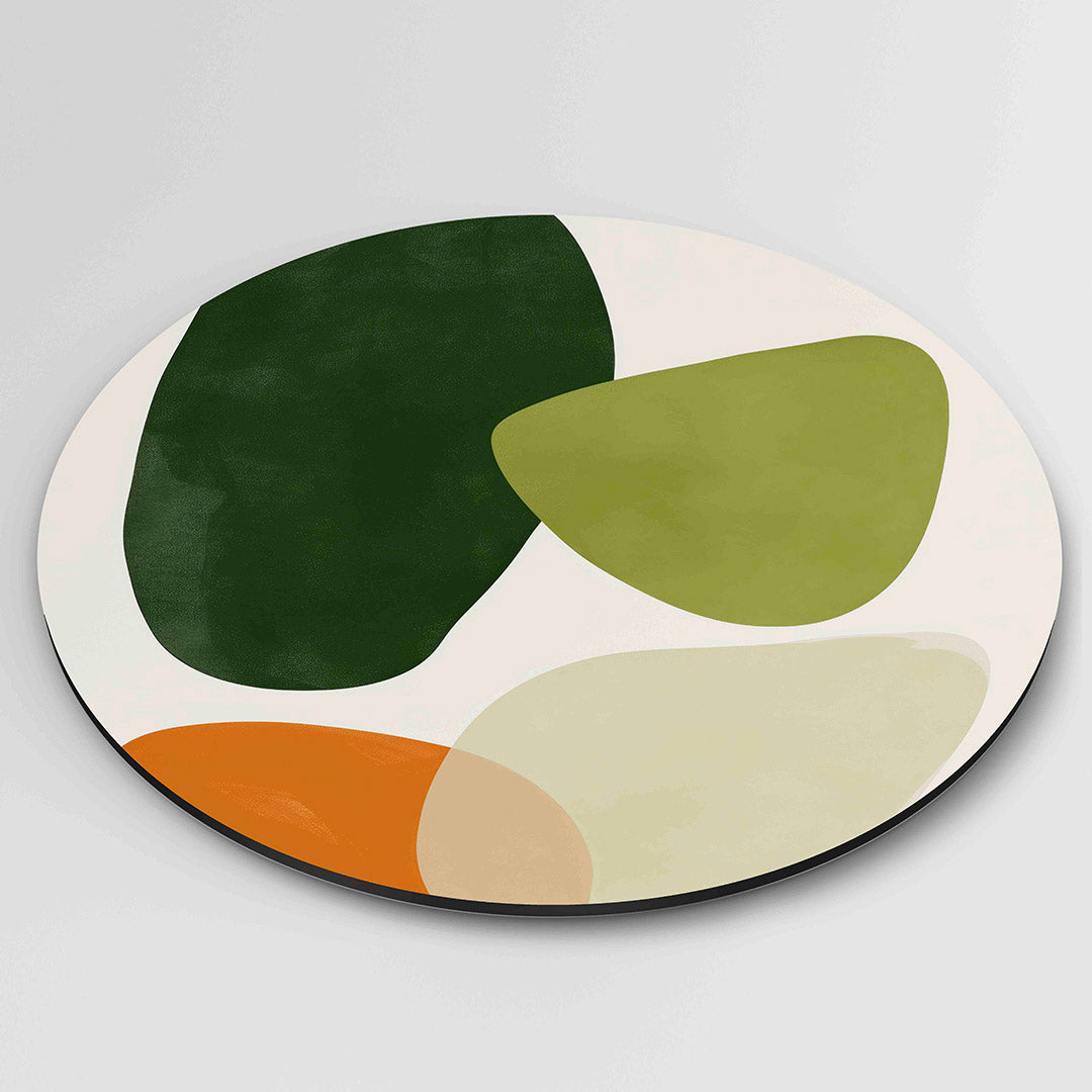 Abstracte vormen – kleurrijke wandkunst als muurcirkel